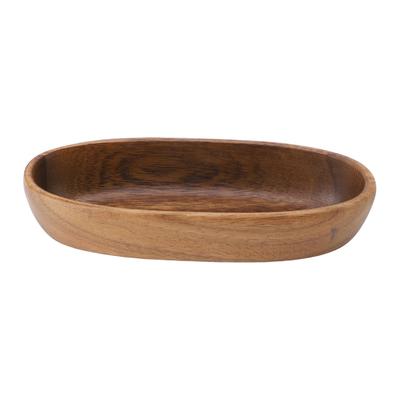 Wooden Serving Tray Easy Cleaning Boat Shape Wooden Food Plate for Fruit Dessert Snack Candies
