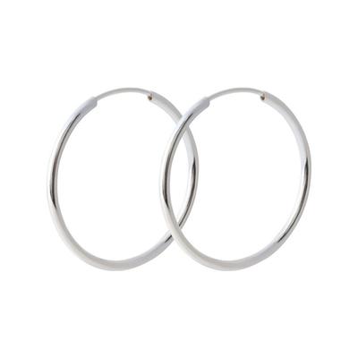 925 Sterling Silber Täglich Schlichte Mode Pfeifenring Silber Ohrringe 25mm