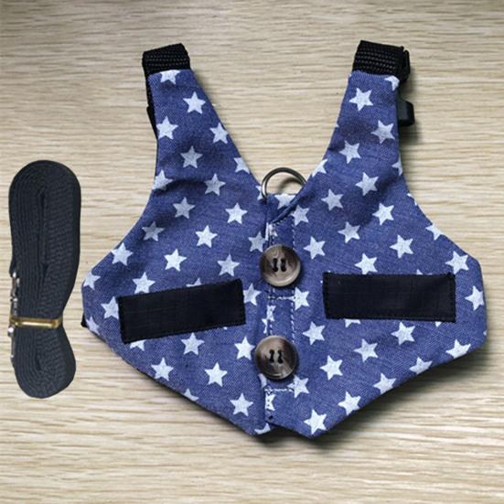 Rabbit Harness Gentleman Fabric Pet Vest Design Leashes Walking Safety Chest Strap