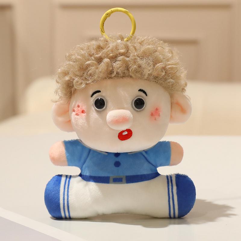 1419Cm Cute Human Figure Plush Pendant Stuffed Colorful Hair Male Female Keychain Decor Plushie For Bag Present