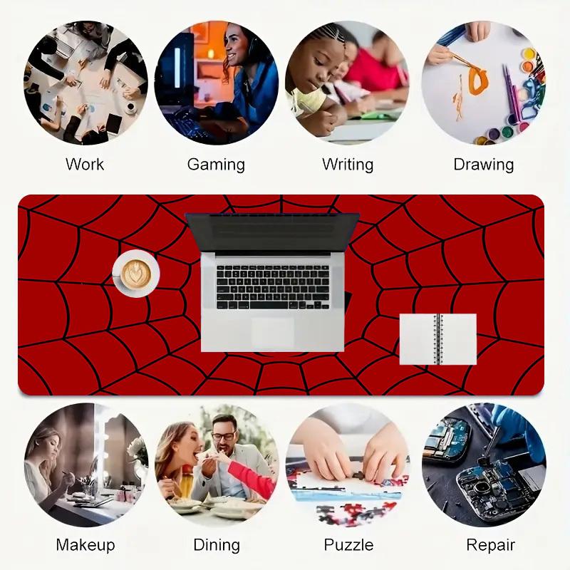 1PC spiderman web Oversized Mouse Pad - Non-Slip Rubber Base Perfect for Office School Esports Home Decor Desk Mat 250A