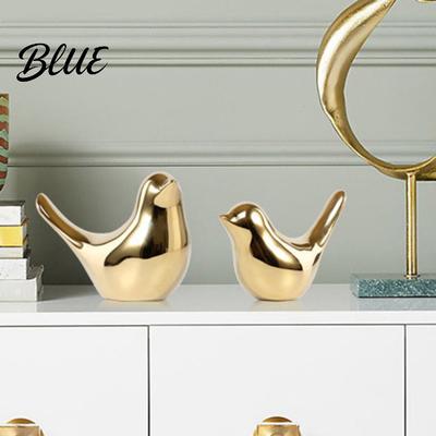 Thickened Ceramic Bird Statues Modern Gold Decoration