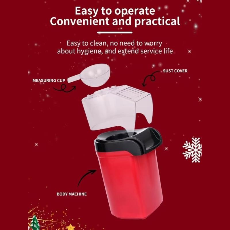 Small Popcorn Popper Machine Automatic Compact Design Fast Heating Oil Proof Snack Maker Plastic Texture for Kitchen