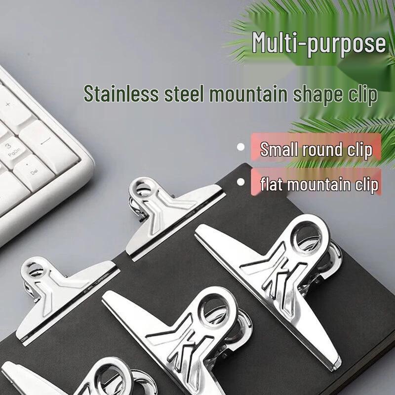 Edelstahl Berg-Clip Schreibwaren-Set: Buch- und Rechnungsclips in verschiedenen Größen für den Heimgebrauch