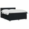 Box Spring Bed with Mattress Black 140 x 190 cm Fabric