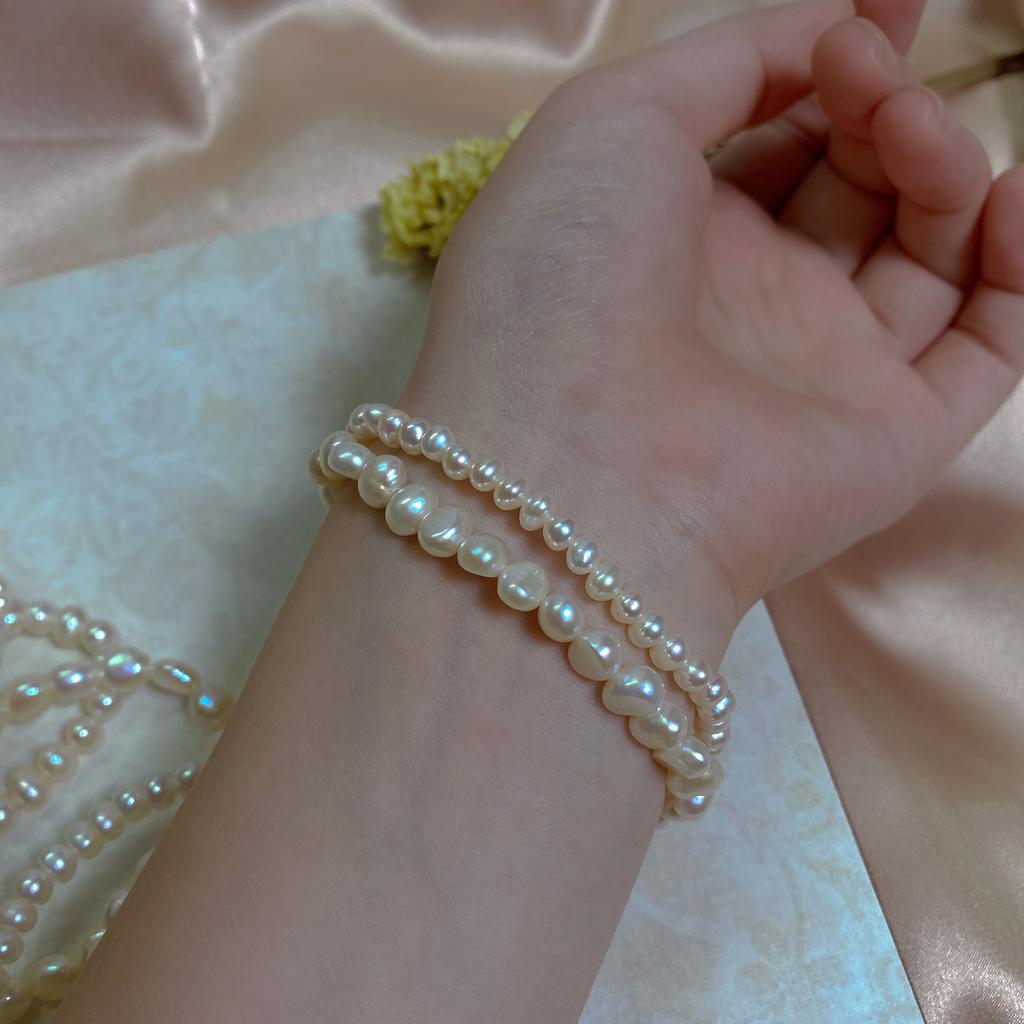 Feedback Natural Baroque Freshwater Pearl Bracelet Women's Elastic Line Elastic String Rope Bracelet Simple Versatile Wholesale