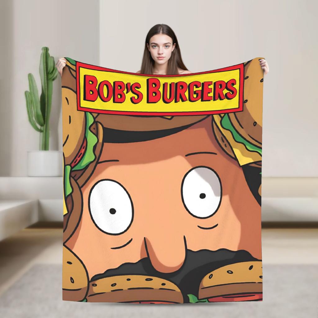Super Soft B-Bob Burgers Thanksgiving Throw Blanket Premium Flannel Fleece Lightweight Bed Blanket Warm Plush Bedspread