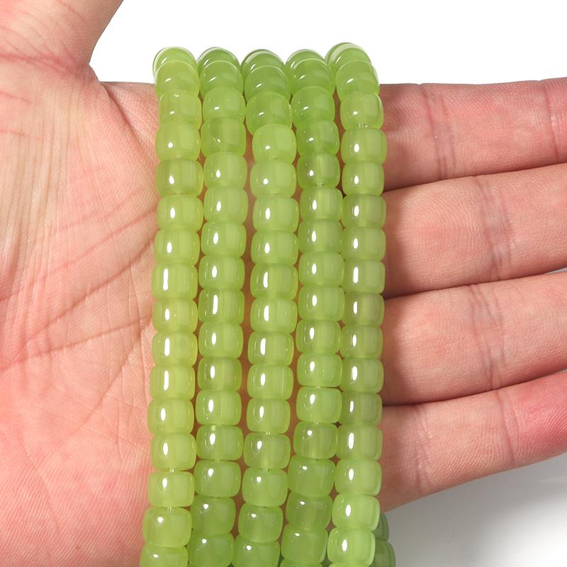 1 String 8x6mm Solid Color Glass Beads Cylindrical Loose Spacer Beads For Jewelry Making DIY Crafts Bracelet Necklace Wholesale