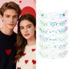 6pcs Waterproof Face Temporary Tattoos Long Lasting Makeup Stickers  Valentine's Day