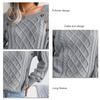 Women Cable Knit Sweater Long Sleeve Round Neck Pullover Loose Pure Color Women Knit Sweater for