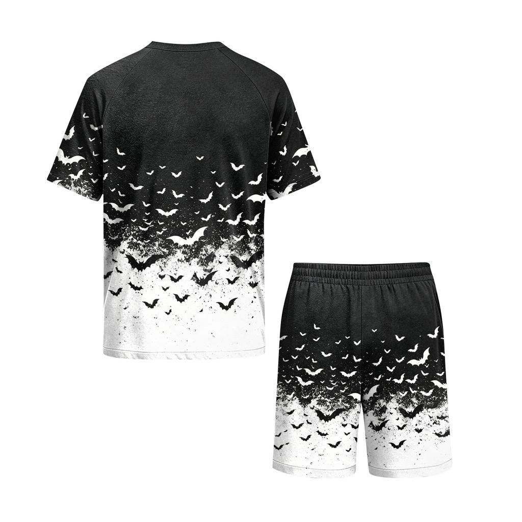 Men's Halloween Pajama Set with Fun Print, Relaxed Fit Sleepwear for Holiday