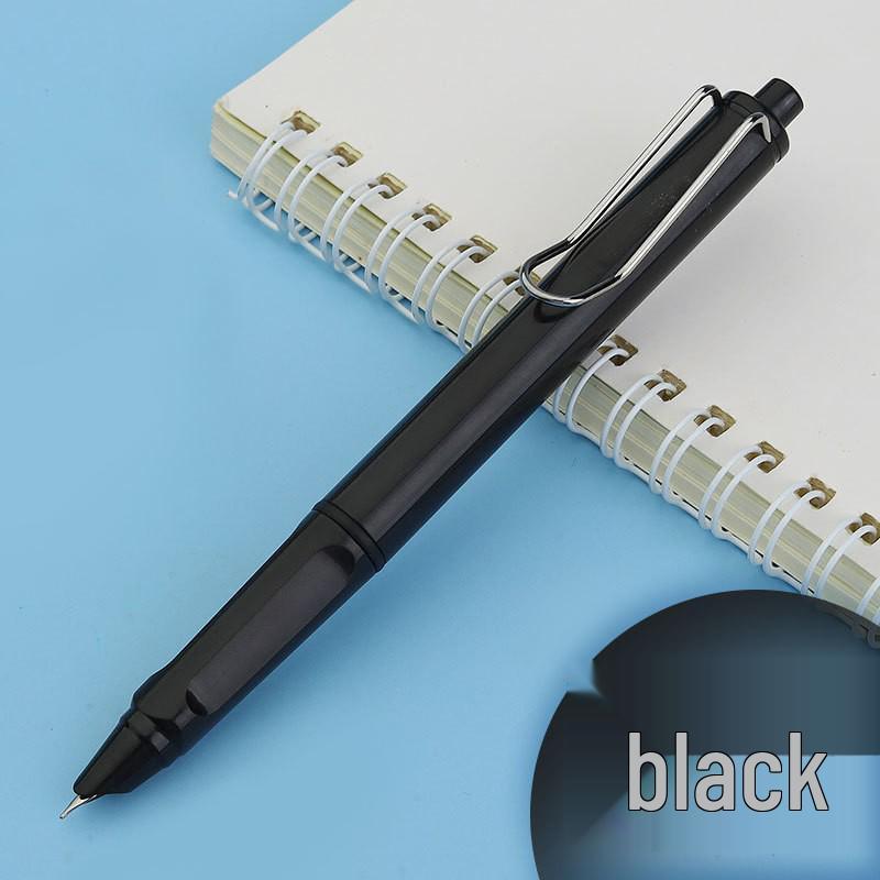 Refillable Ergonomic Fountain Pen for Students - Transparent Colored Plastic Design