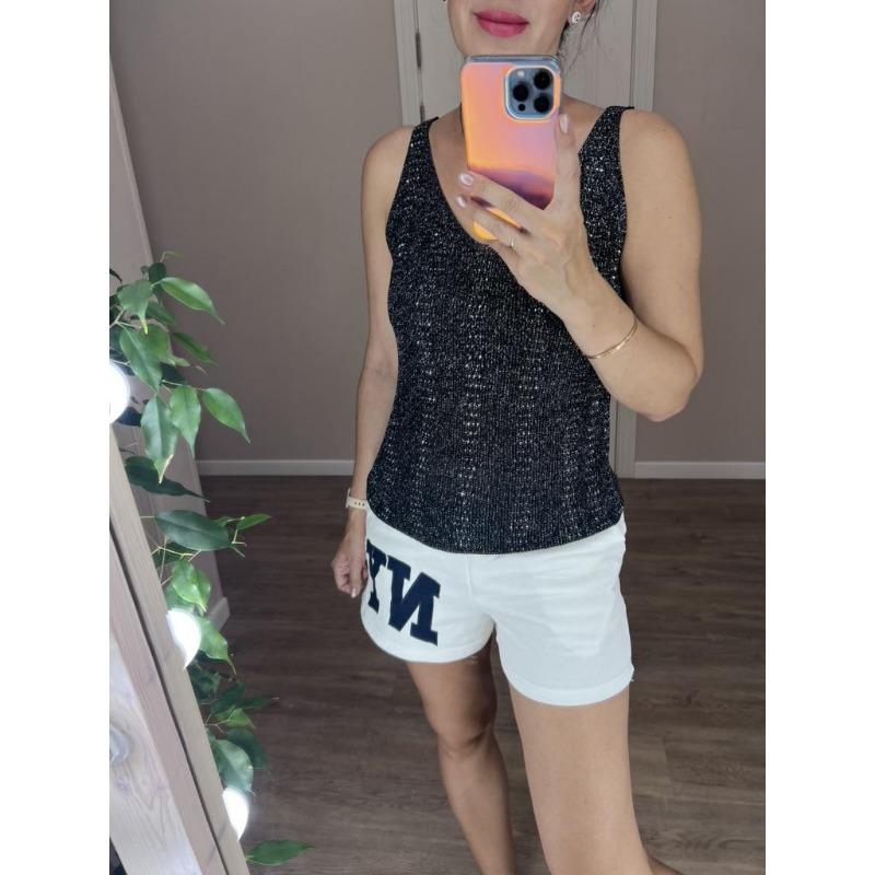 Women's Diamond Camisole Tank Tops Women's Vest Loose Short Sleeveless V-neck Bottoming Shirt