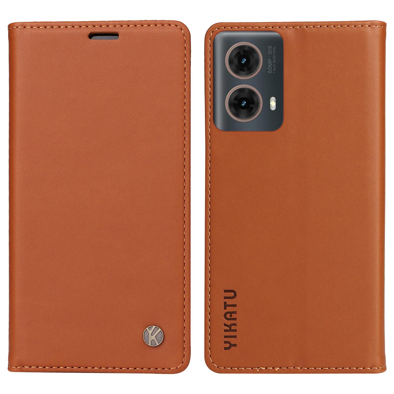 

YIKATU YK-001 For Motorola Moto G85 5G/S50 Neo 5G Wallet Case Strong Magnetic Leather Phone Cover B