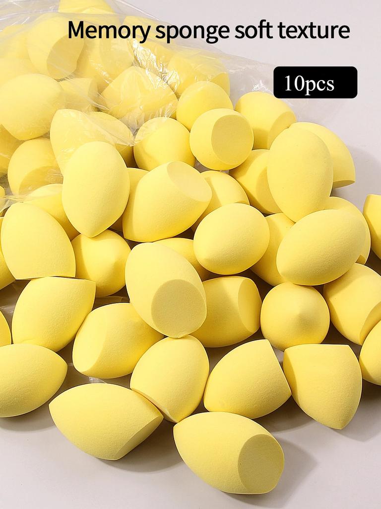 10pcs Powder Blending Makeup Sponge Beauty Egg Set For Liquid Cream And Powder, Multicolor Without Latex Suitable For All