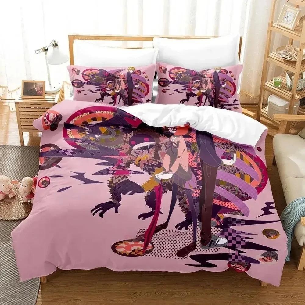 Set de pat nou Beyond the Boundary Set de trei piese Desen animat Anime Set Adult Copil Dormitor Husă de plapumă Seturi 3D Kawaii Fată Textile de casă