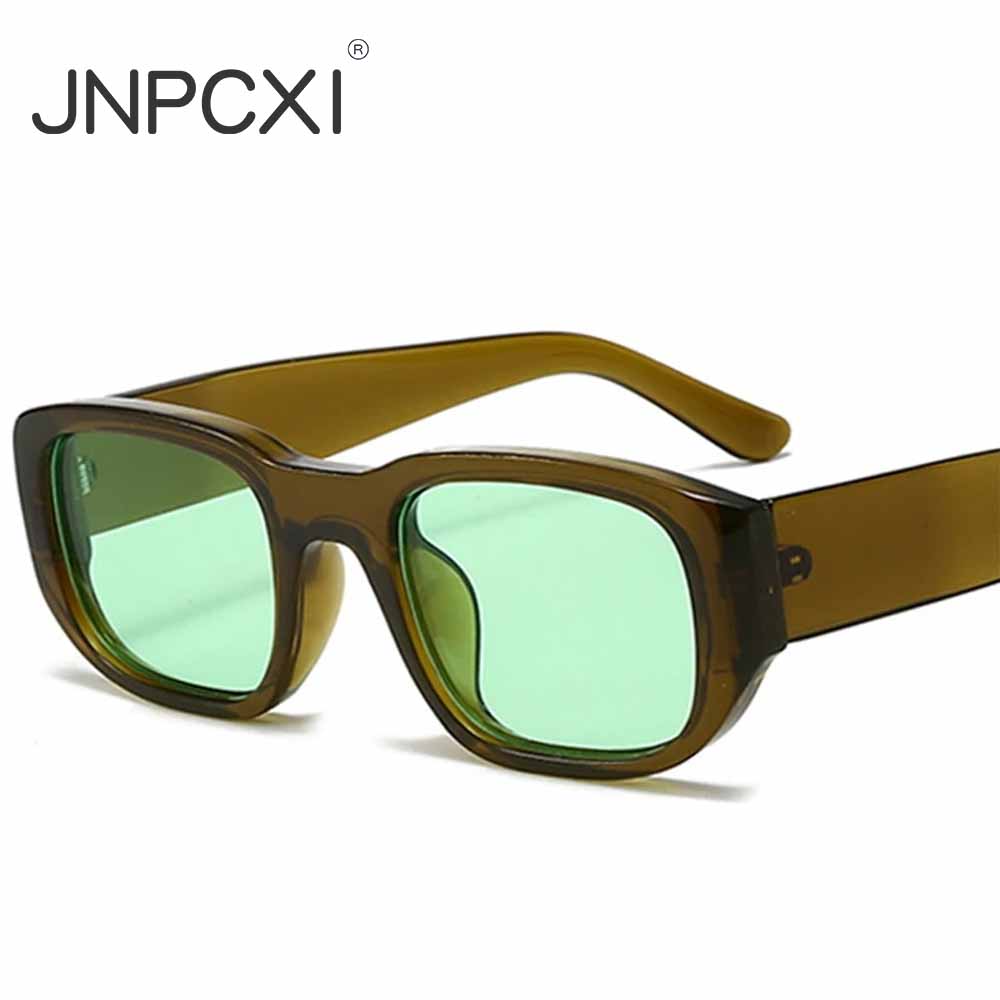 Fashion Candy Color Square Women Sunglasses Olive Green Shades Vintage Men Sun Glasses UV400