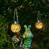 Solar Lantern Lights Waterproof Flickering Flame Garden Light Decorative Solar Hanging Lantern with 2 Modes for Yard Patio Decor