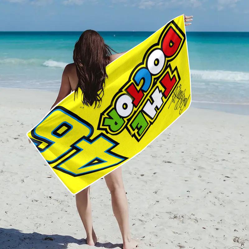 1 Stück V-VR46 Der D-Doktor Nummer 46 Strandtuch Mikrofaser Schnelltrocknend Rennsport Badetuch Für Pool Strand Reisen Motorradfans Geschenk