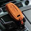 Car Key Case Fob for A6 A4 A5 A7 A8 C8 Q8 8S 8W Q7 B9 4M S5 S4 S7 D5 TT TTS TFSI E-Tron Suede Remote Car Key Case Shell