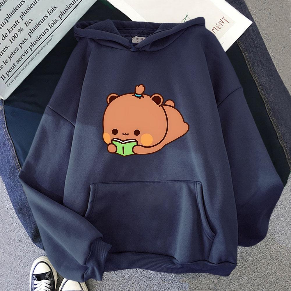 Dudu Is Reading Hoodie Men/women Kawaii Cute Bubu Panda Bears Sweatshirt Male Female Coats Y2k Sudaderas KPop Streetwear