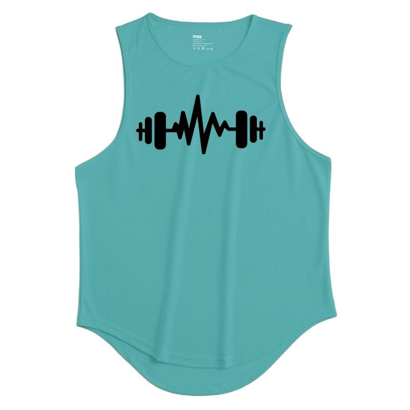 Men's Casual Tank Summer Bodybuilding Fitness Muscle Singlet Man's Clothes Sleeveless Slim Fit Vest Mesh Quick-Drying Vest Hot