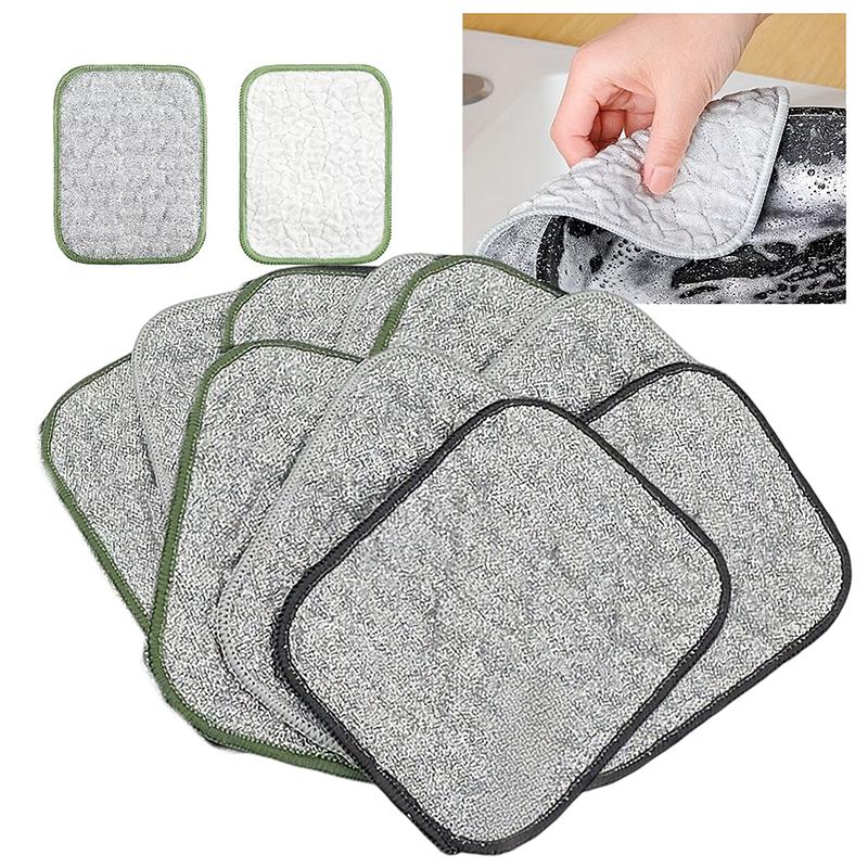 1/3/10pcs Multipurpose Wire Dishwashing Rags For Wet And Dry Random Color Reusable Wire Miracle Cleaning Cloths Round Wire