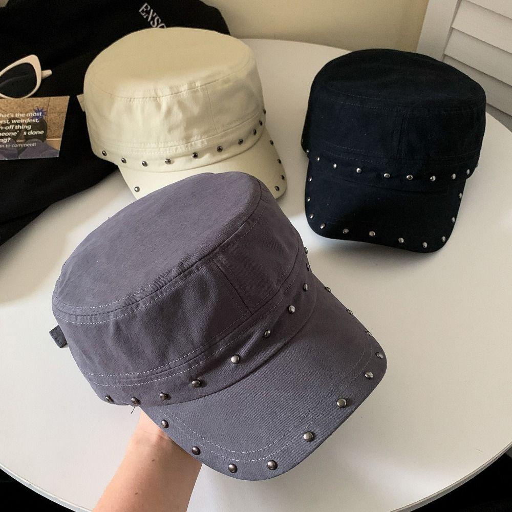 Cotton Rivet Peaked Cap Spice Girls Equestrian Hat Personality Retro Baseball Cap Autumn