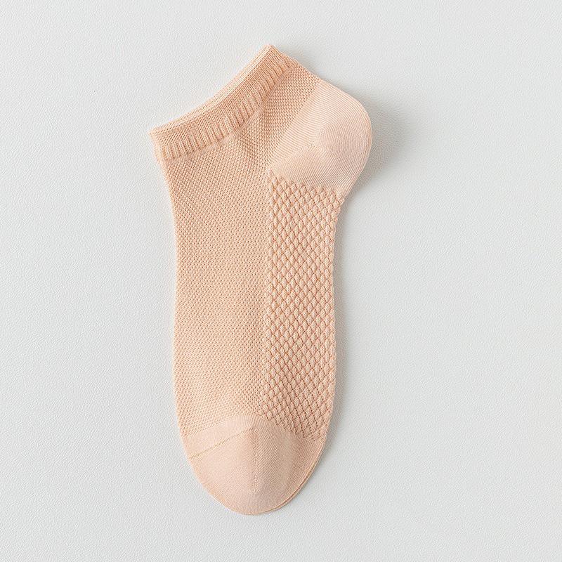 Damskie niskie skarpetki siateczkowe do masażu - Antybakteryjne, odporne na zapachy, cienkie skarpetki do kostki na wiosnę/lato, wszechstronny jednolity kolor do sportu.
