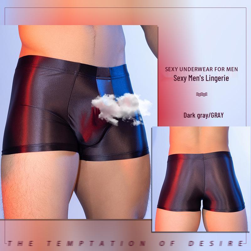 Lust's Temptation Ice Silk Men's Boxer Briefs: Smooth, High Elasticity, Gun-Bullet Separation, He-Man Style, Japanese Design.