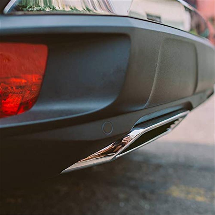 2 stk ABS Krom Bakre Hale Eksosdeksel Trim Passer For Peugeot 3008 5008 2017- 2018