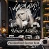 Personalisierte Wandtapisserie, Lady Gaga Individuell Bedruckter Name, Stoff-Wandkunst für Innenraum-Hintergrund