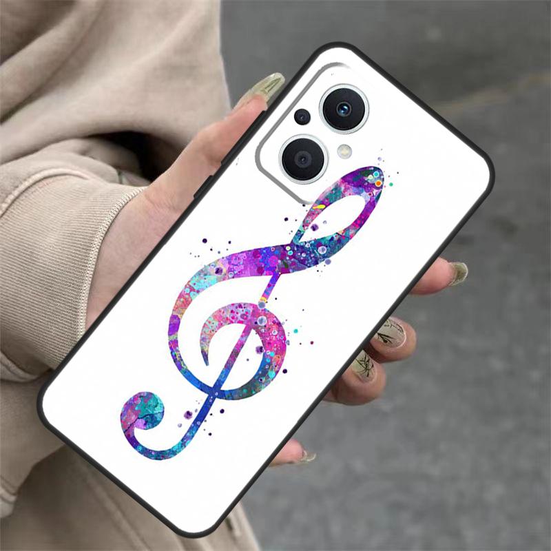 Treble Clef Music Note Case For OPPO Reno 14 10 11 12 13 Pro 11F 12F 13F 14F 7 8 Lite OPPO Find X9 X8 X5 Pro Cover