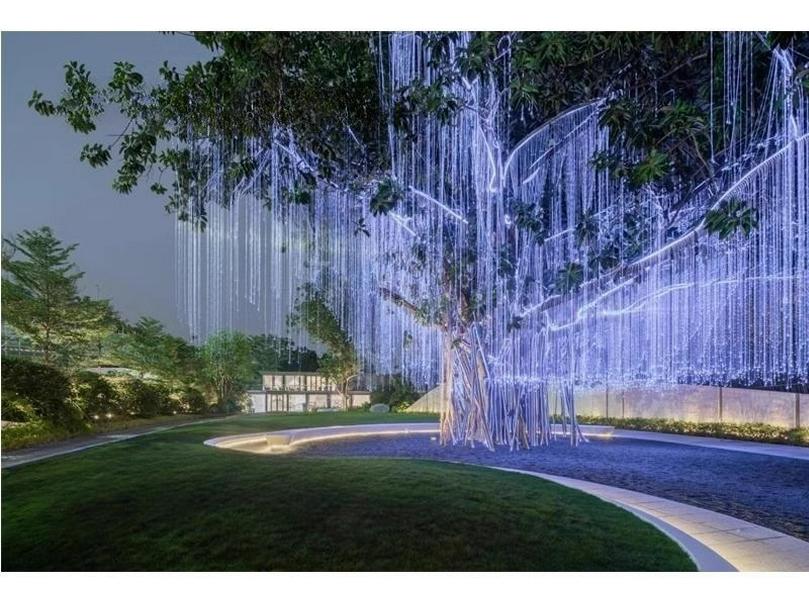 Avatar Fiber Optic Outdoor Lights, Wedding Tree Waterfall Shape, Starlight Colored Waterproof.