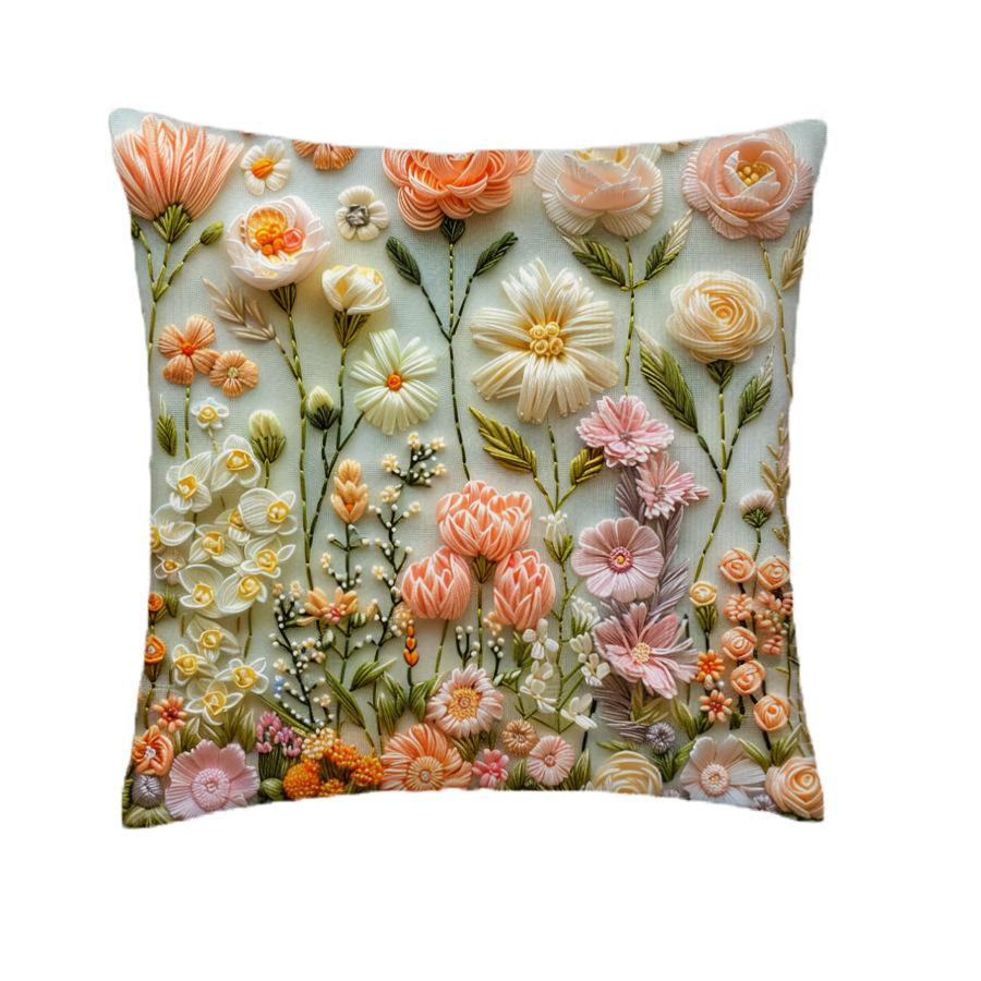 1pcs 45cm 3D Soft Cushion Pillow Cover Elegant Plant Floral Pillowcase for Home Living Room Bedroom Decoration Cushion Cover