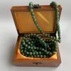 Natural Hetian Jade Jasper Necklace with Round Beads in Cabbage Green - 10mm