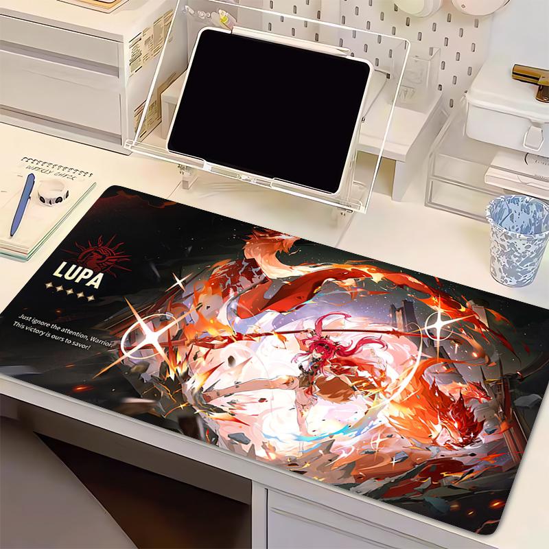 Mouse Pad Wuthering Waves Lupa Extended Desktop Mat Kawaii Computer Accessories Mouse Mat Anime Girl Mousepad Gamer Rubber Pads
