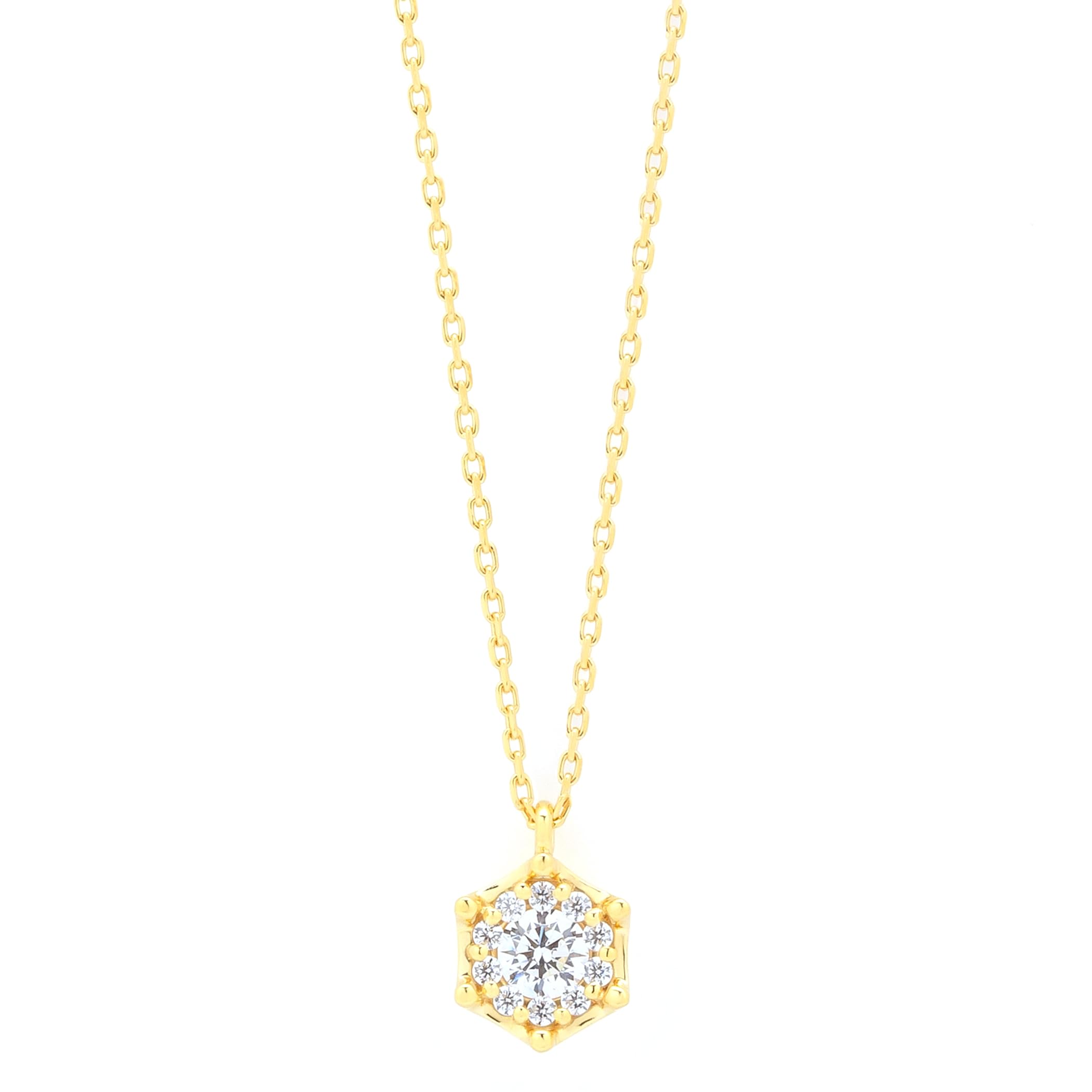 

Estelle Official Women s Necklace, Silver, Yellow Gold Plated, Cubic Zirconia, 0772-4548-0019-0000