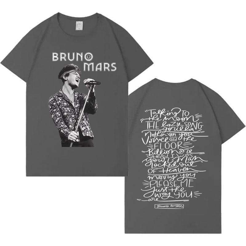 Rapper Bruno Mars Trendy Graphic Tshirt Mens Womens Hot Sale Casual Print Short Sleeve Tee 2026Summer Harajuku Pop Crewneck Tops
