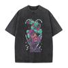 Anime JoJos Bizarre Adventure Higashikata Jousuke Graphic T Shirt Men Casual Cotton Tshirt Vintage Washed Tshirt Harajuku Tops