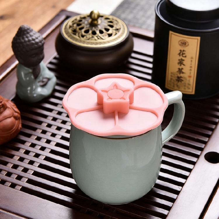 Flexible Silicone Mug Lid for Kitchen Offices Home Use Dust-proof Sun Flower Cups Cover For Indoor Outdoors