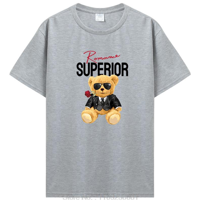 Knight Box Teddy Bear Pattern T Shirt Women Summer Cotton Casual Tshirt Unisex Tops Tees Cartoon Unisex TShirt Streetwear