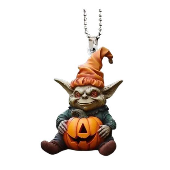 1/6Pcs Alien Hold Pumpkin Pendant Auto Decoration Halloween Festive Atmosphere Style Acrylic Car Hanging Pendant