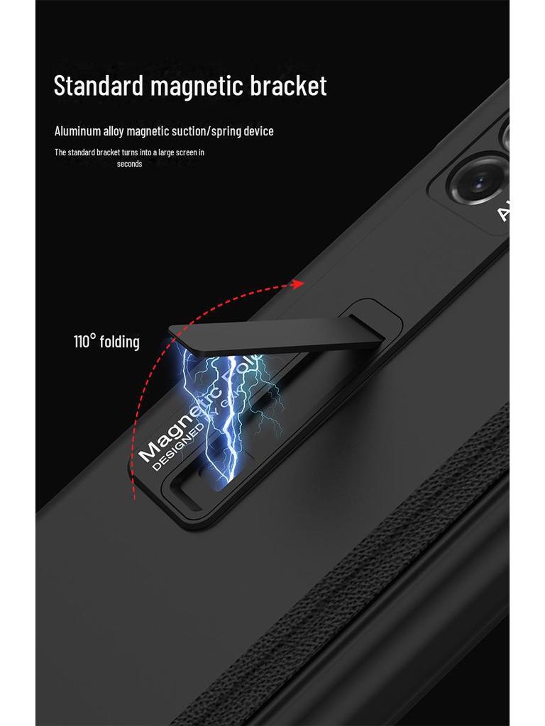 Prémiový magnetický kryt na pant pro Samsung Fold2 - Kreativní kryt skládacího displeje proti pádu se stojánkem