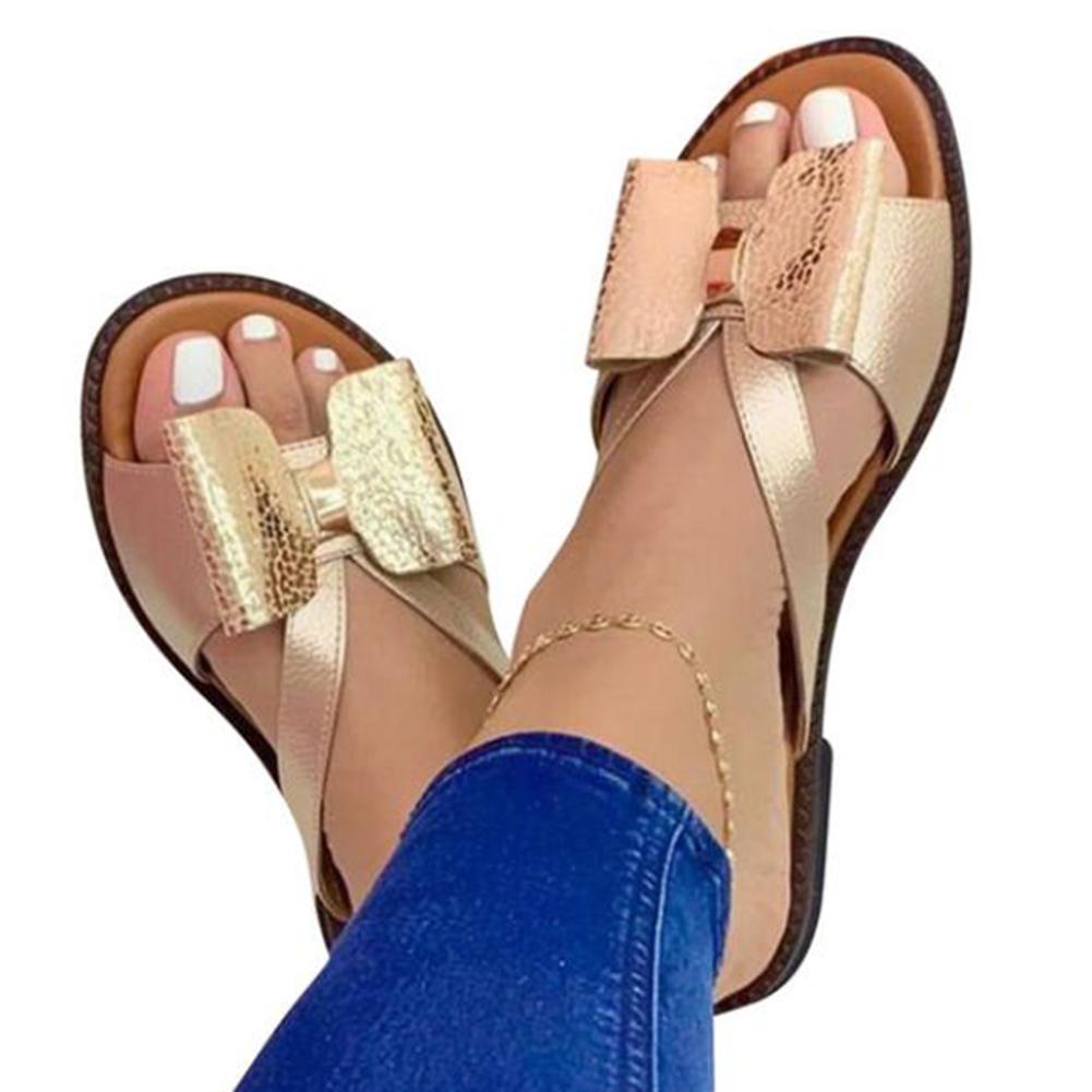 

Літні жіночі тапочки. Симпатичні повсякденні босоніжки з метеликами. Жіночі шльопанці. Жіноче взуття без шнурівки. 43 золотий