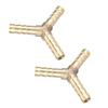 4pcs Union Adapter 3-Way Barbed Fitting Brass Material Y Shaped Fitting  Fluid Transfer
