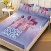 3-teiliges K-Pop Dämonenjäger Bedrucktes kernloses Spannbettlaken-Set Mehrere Größen Weiche Bettdecke Schlafzimmer Bettwäsche Dekoration Maschinenwaschbar