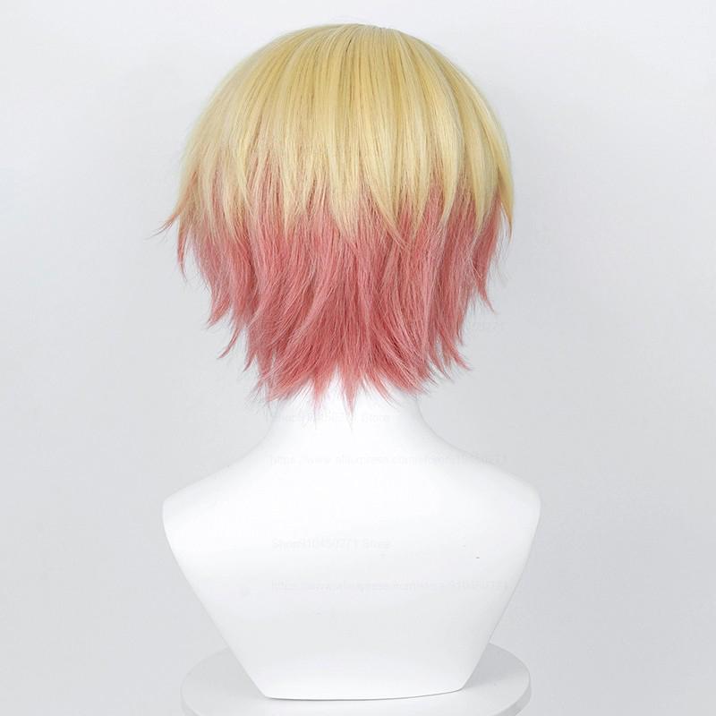 Professional  Tenma Tsukasa Cosplay Wig Project SEKAI COLORFUL STAGE! 30cm Gradient Heat Resistant Anime Tks Tms Wigs + Wig Cap