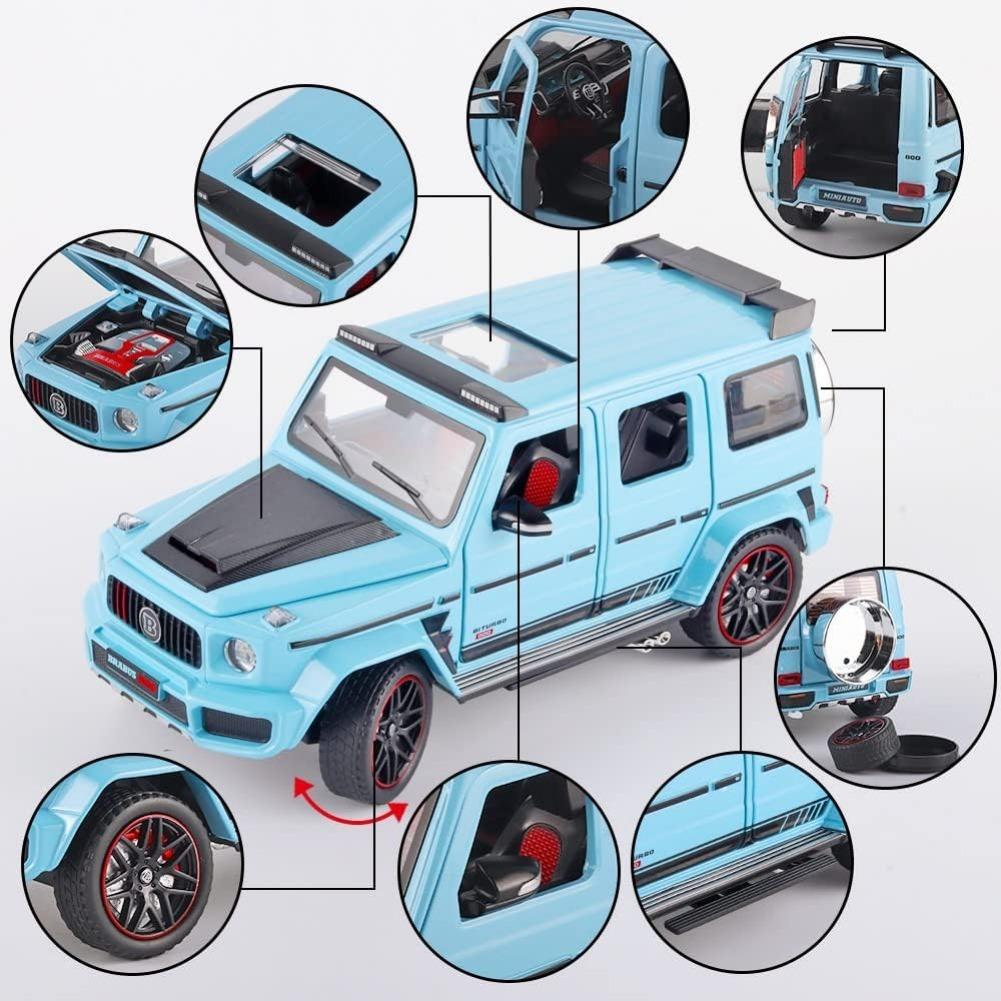 1/24 Toy Cars Brabus G800 Metal Diecast Cars Model with Sound and Light,Pull Back,Model Cars with Starry Sky Roof,Suitable for Children As Gifts