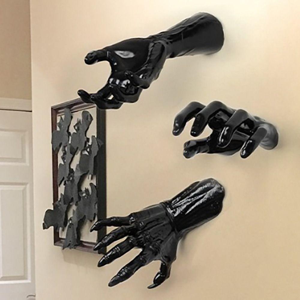 Trendy Creepy Halloween Scary Hand Wall Mounted Creative Halloween Decorations Gothic Ornament Crafts for Indoor and Outdoor